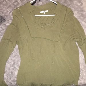green papaya long sleeve top